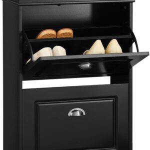 Cabinet 2 Drawers Storage Cupboard Black by Vikus
