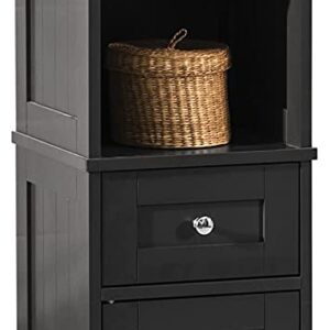 Tall Bathroom Cabinet 170 x 32 x 30 cm (Black) by Topline
