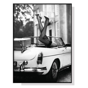 Art 100cmx150cm High Heels in Classic Car Black Frame Canvas by Artime