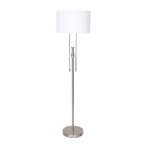 Brushed Nickel Height-Adjustable Metal Floor Lamp by Sarantino