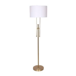 Brushed Gold Height-Adjustable Metal Floor Lamp by Sarantino
