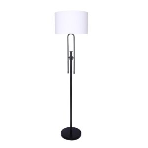 Height-Adjustable Metal Floor Lamp Matte Black by Sarantino