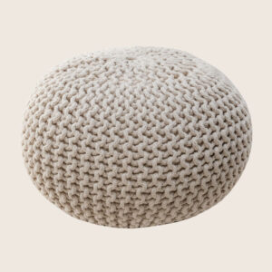 Ottoman Pouffe Footstool Hand Knitted (Natural) by La'Grace Home