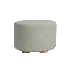 Ottoman Round Wooden Leg Foot Stool - GREY by La Bella