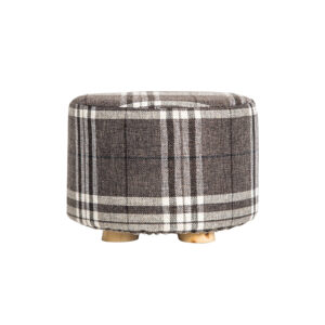 Ottoman Round Wooden Leg Foot Stool - LATTICE by La Bella