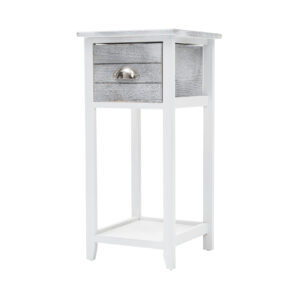 Table Drawer Vintage Side Table Storage Cabinet VALERIE GREY by La Bella