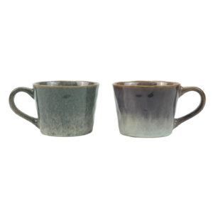 Reactive Glazed Ceramic Organic Coffee Mug 350ml Natural EARTHY GREY BLUE by Lanci Aristo