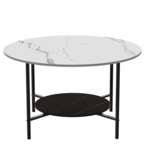 Ave - Duke Round Two Tier Stone Coffee Table by Interior Ave
