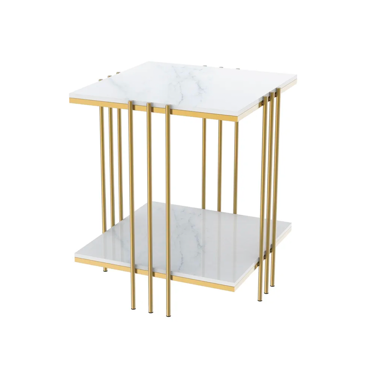Ave - Milano Gold Square Side Table by Interior Ave