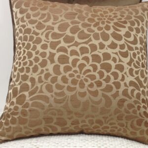 Beige Petal Design Cushion Cover by En