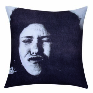Black And White Face Cushion Cover by Pad