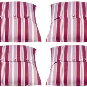 of 4 Coste Fuchsia 50x50cm Striped Cushion Cover by En
