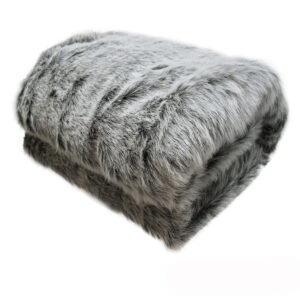 Luxury Range Faux Fur Throw Rug 127 x 152 cm Mongolian Wolf by Assorted Brands