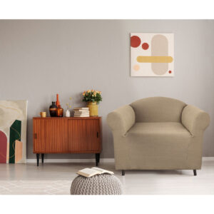 Cambridge Extra-stretch Couch Cover Linen One Seater Linen by Elan