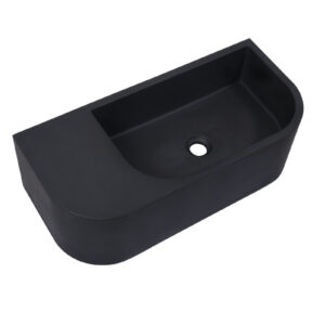 Concrete Cement Wash Basin Counter Top Matte Black Wall Hung Basin by Mito