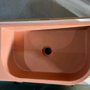 Concrete Cement Wash Basin Counter Top Matte Clay Red Wall Hung Basin by Mito