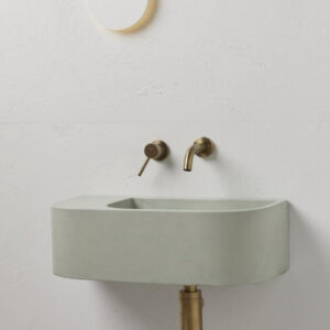Concrete Cement Wash Basin Counter Top Matte Mint Green terrazzo finish Wall Hung Basin by Mito