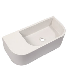 Concrete Cement Wash Basin Counter Top Matte White Wall Hung Basin by Mito