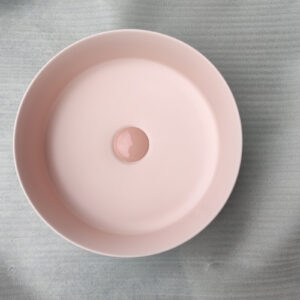 Matte Pink Round 360 mm Dia top counter basin porcelain sink by Blushtaps