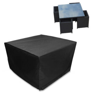 Furniture Set Cover - Waterproof Anti-uv Dust-proof - 210d Oxford Cloth - 123x123x74cm - Black by Parallel Deals