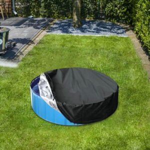 Foldable Sunscreen Pool Cover - Dustproof Round Black & Silver by Parallel Deals