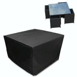 Furniture Set Cover - Anti-uv Waterproof Dust-proof 210d Oxford Cloth Folding 126x126x74cm Black by Parallel Deals