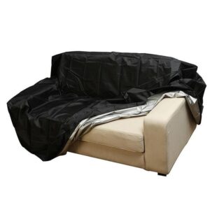 Outdoor Bench Cover - Fits 3 Seats - 163x66x89cm - Black / Silver by Parallel Deals