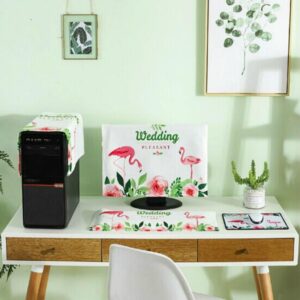 3-in-1 Desktop Pc Dust Cover - Fits 23-24 Inch Screens - Flamingo by Parallel Deals