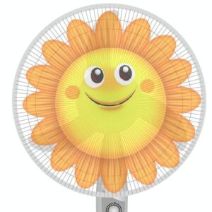 Cartoon Children's Electric Fan with All-inclusive Mesh Protection Net and Anti-pinch Hand Cover - Sun Flower by Parallel Deals