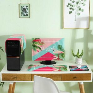 3-in-1 Desktop Pc Dust Cover - Fits 23-24 Inch Screens - Fascinating Flamingo by Parallel Deals