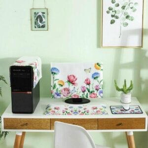 3-in-1 Desktop Pc Dust Cover - Fits 20-22 Inch - Butterfly by Parallel Deals