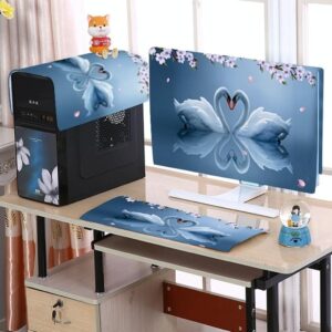 Desktop Computer Lcd Monitor Dust-proof Cover - Cloth Material - Lovers Swan by Parallel Deals