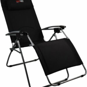 Folding Reclining Lounger Chair Quick Fold Down - Jet Black by Blackwolf