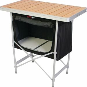 Folding Camp Cupboard Quick Fold For Hiking & Camping - Silver by Blackwolf