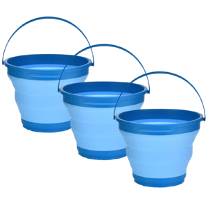 7L Foldable Collapsible Silicone Bucket for Home/Hiking/Camping/Fishing -Blue by Br Home
