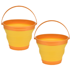 7L Foldable Collapsible Silicone Bucket for Hiking/Camping/Fishing - Orange by Br Home