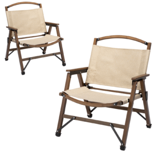 Bamboo Foldable Outdoor Camping Chair Wooden Travel Picnic Park Folding - Khaki/Beige by Orient