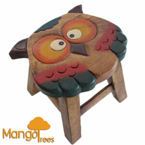 Wooden Stool Owl by Mango Trees