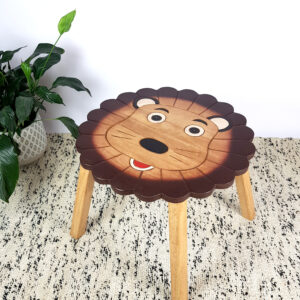 Wooden Table Lion by Mango Trees