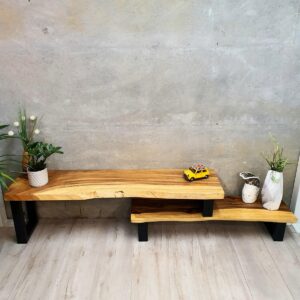 Raintree Wood Adjustable Length TV Entertainment Unit [1.6m to 2.5m] by Mango Trees