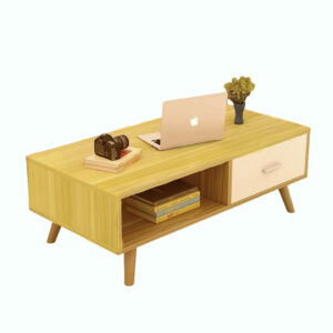Coffee Table with Storage Drawer and Open Shelf by Unbranded