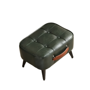 Super Soft Faux Leather Upholstered Seat - Green Black by Unbranded