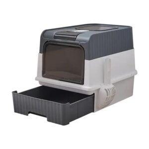 Enclosed Cat Litter Box with Drawer and Scoop - Odor Control