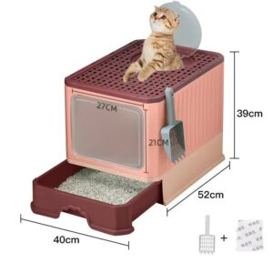 Cat Litter Box with Drawer-Enclosed Design