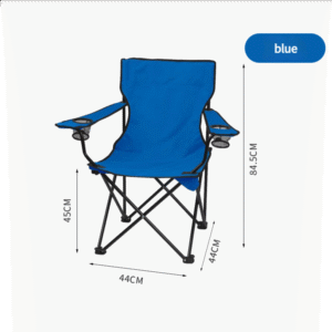 Blue Portable Folding Camping Chair with Armrests and Cup Holder by Elosung