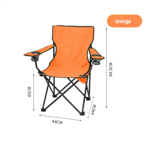Orange Portable Folding Camping Chair with Armrests and Cup Holder by Elosung