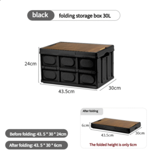 cm Collapsible Black Outdoor Storage Box | Large Capacity