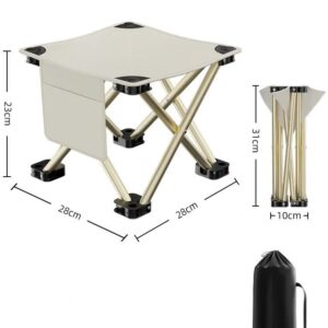 White Outdoor Folding Stool - Lightweight Portable Picnic Chair