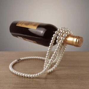 Modern Floating Pearl Wine Bottle Holder - Elegant Home Decor