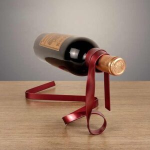 Modern Ribbon Wine Bottle Holder - Creative Floating Wine Rack for Home and Bar Décor by Elosung